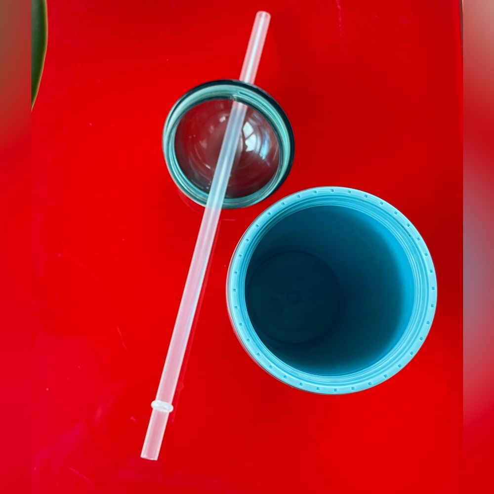 Starbucks Coffee Double Wall Insulated 2008 Blue‎ Dome Cold Straw Tumbler. - Picture 4 of 5
